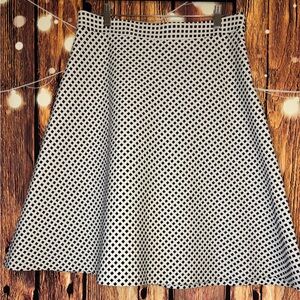 R.W & Co. Black and White Fully Lined A-Line Skirt